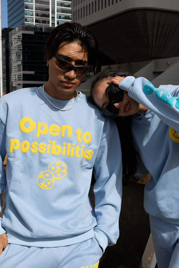 Open to Possibilities Reversible Sweater - Blue Haze